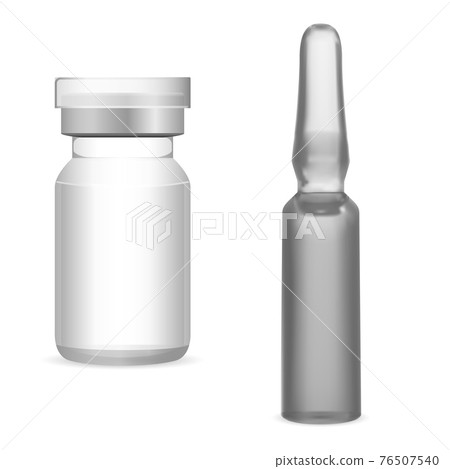 Glass medical vial. injection ampoule mockup, 3d 76507540