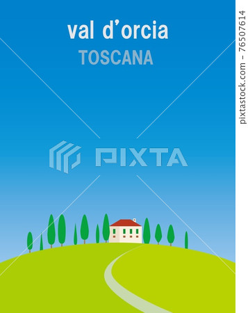 春天風景 val d'orcia 托斯卡納托斯卡納 76507614
