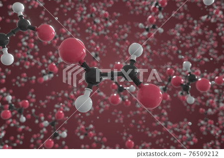 Glyoxal molecule, ball-and-stick molecular model. Chemical 3d rendering 76509212
