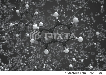 Indene molecule, scientific molecular model, 3d... - Stock Illustration ...