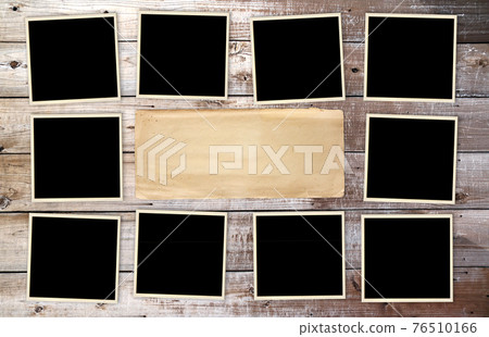 Ten retro photos on old wooden boards Ten retro photos on old wooden boards 76510166