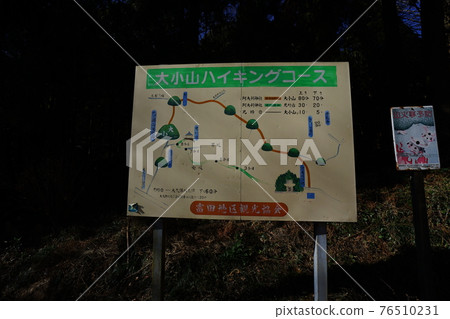 櫪木縣足利市岡山妙義山阿夫利神社停車場內的信息板 76510231