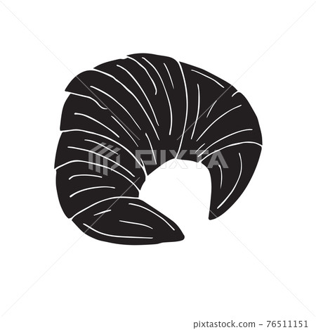 Vector hand drawn doodle sketch black croissant Vector hand drawn doodle sketch black croissant 76511151
