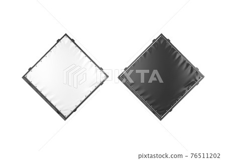 Blank black and white rhombus stretching banner mockup set, isolated Blank black and white rhombus stretching banner mockup set, isolated 76511202