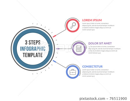 Infographic Template with Three Steps 76511900