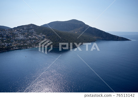 Beautiful view of the resort city on the sea in the mountains. 76513142