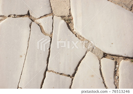 Archaeological ruins of the marble road background. Archaeological ruins of the marble road background. 76513246