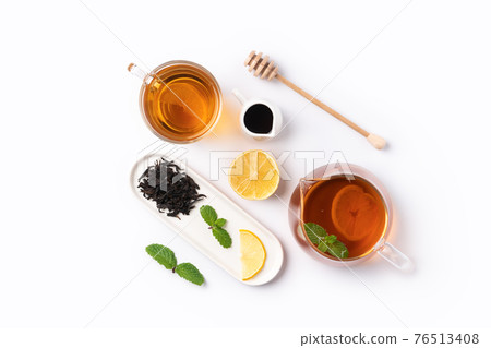black tea lemon honey top view mint honey lemon black tea レーモンこうちゃん 76513408