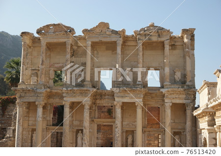 The Library of Celsus in the ancient city of Ephesus, Turkey 76513420