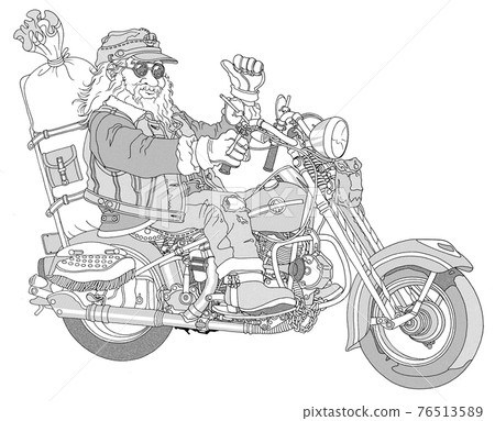Santa, Bike, Pippi, American, Monochrome 76513589