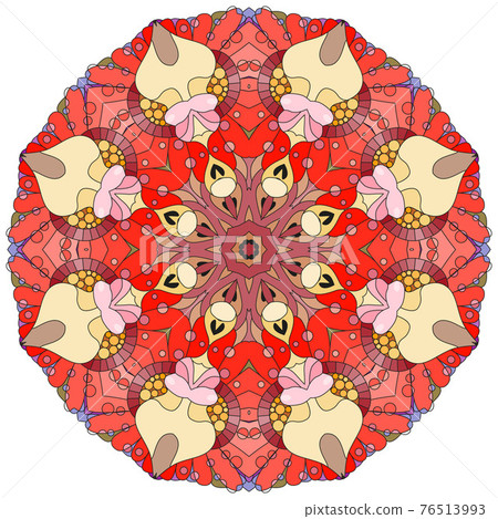 Colorful cute Mandalas. Decorative unusual round ornaments. 76513993