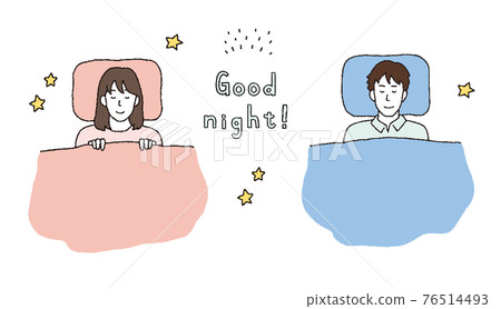 一個男人和一個女人睡在蒲團上的插圖 76514493