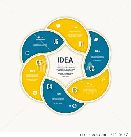 Vector progress background. Template for diagram, graph, presentation and chart. Business concept with 6 options, parts, steps or processes. Abstract background. Vector progress background. Template for diagram, graph, presentation and chart. Business concept with 6 options, parts, steps or processes. Abstract background. 76515087