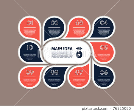 Vector circle info graphic. Template for cycle diagram, graph, presentation and round chart. Business concept with 10 options, parts, steps or processes. Abstract background. Vector circle info graphic. Template for cycle diagram, graph, presentation and round chart. Business concept with 10 options, parts, steps or processes. Abstract background. 76515090