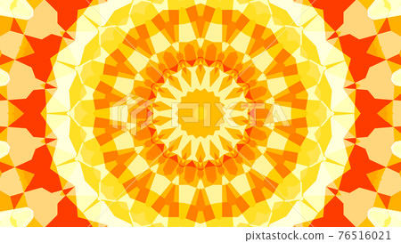 Orange Sun Sunflower Kaleidoscope Beautiful geometric pattern [There is another Ver] 76516021