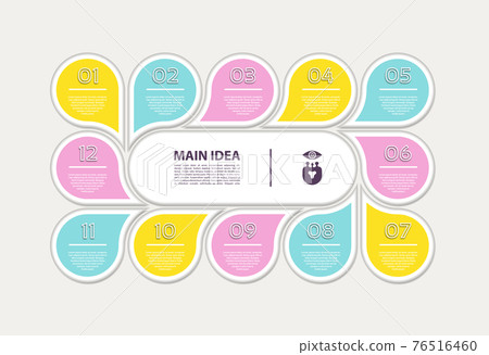 Vector circle infographic. Template for cycle diagram, graph, presentation and round chart. Business concept with 12 options, parts, steps or processes. Abstract background. Vector circle infographic. Template for cycle diagram, graph, presentation and round chart. Business concept with 12 options, parts, steps or processes. Abstract background. 76516460