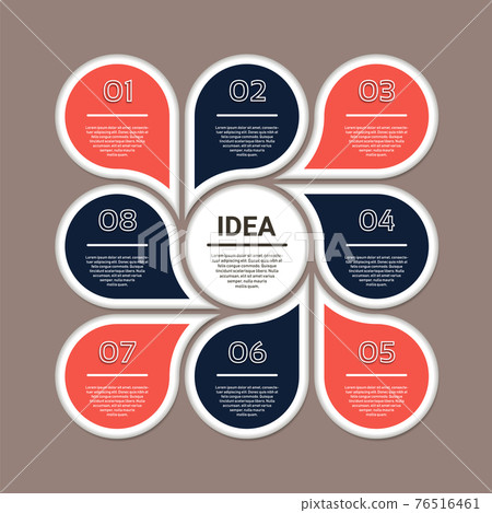 Vector circle infographic. Template for cycle diagram, graph, presentation and round chart. Business concept with 8 options, parts, steps or processes. Abstract background. Vector circle infographic. Template for cycle diagram, graph, presentation and round chart. Business concept with 8 options, parts, steps or processes. Abstract background. 76516461