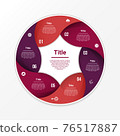 Vector circle infographic. Template for diagram, graph, presentation and chart. Business concept with 6 options, parts, steps or processes. Abstract background 76517887