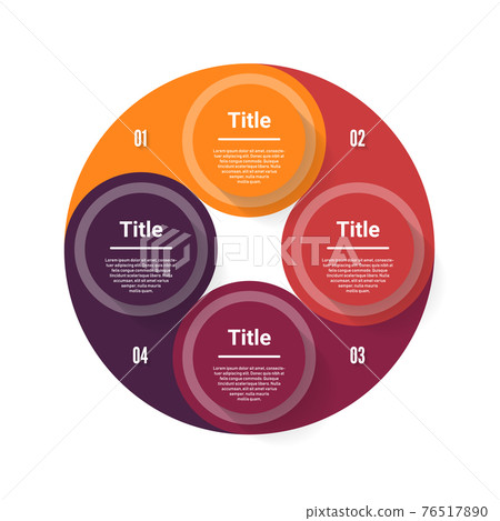 Vector circle infographic. Template for diagram, graph, presentation and chart. Business concept with 4 options, parts, steps or processes. Abstract background Vector circle infographic. Template for diagram, graph, presentation and chart. Business concept with 4 options, parts, steps or processes. Abstract background 76517890