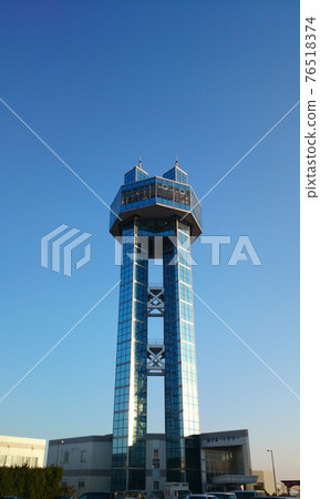 Choshi Port Tower towering over the Choshi fishing port in Choshi City, Chiba Prefecture 76518374