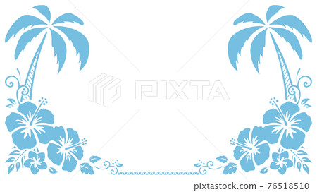 芙蓉和棕櫚樹框架_部落_插圖素材_16:9 76518510