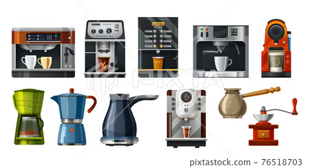 Coffee maker machines, cafe barista brewing tools Coffee maker machines, cafe barista brewing tools 76518703
