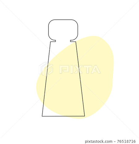 Delicate perfume bottle in the style of flat lines. Cosmetic product. Delicate perfume bottle in the style of flat lines. Cosmetic product. 76518716