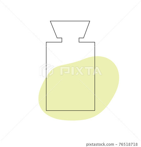 Delicate perfume bottle in the style of flat lines. Cosmetic product. Delicate perfume bottle in the style of flat lines. Cosmetic product. 76518718