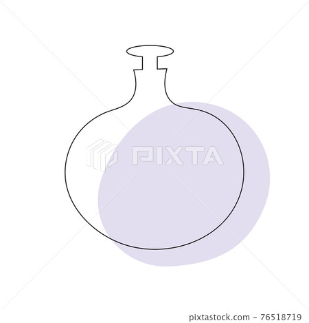 Delicate perfume bottle in the style of flat lines. Cosmetic product. Delicate perfume bottle in the style of flat lines. Cosmetic product. 76518719