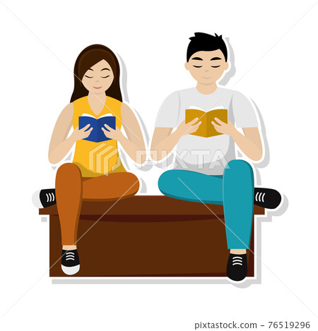 Couple reading books Couple reading books 76519296