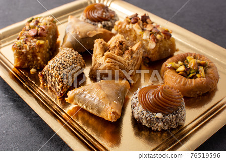 Assortment of Ramadan dessert baklava 76519596