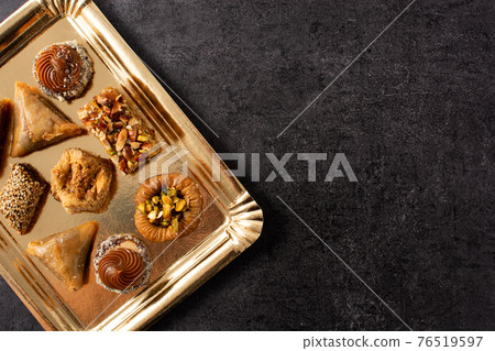 Assortment of Ramadan dessert baklava 76519597