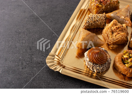 Assortment of Ramadan dessert baklava 76519600