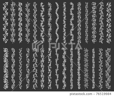 Floral border lines and dividers, flower ornaments 76519984
