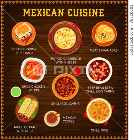 Mexican cuisine vector meals menu 76520003