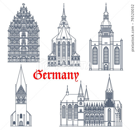Germany landmark architecture cathedrals icons 76520032