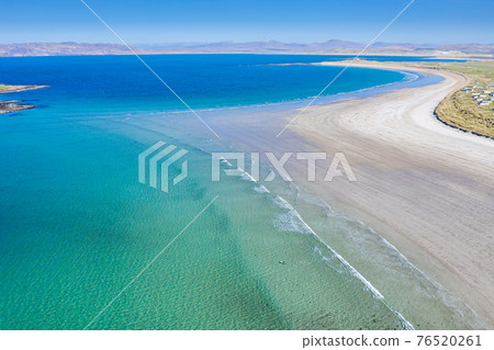 Aerial view of Portnoo in County Donegal, Ireland. 76520261