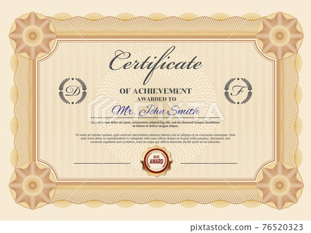 Business achievement certificate vector template 76520323