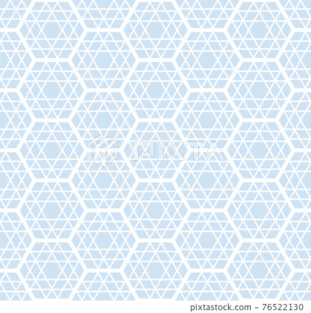 Seamless geometric hexagons and triangles blue pattern. 76522130