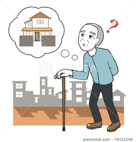 Dementia, a cityscape that can't go home, an elderly man 76522200