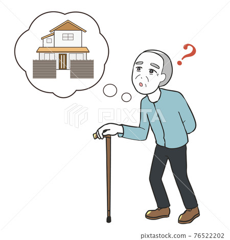 Dementia, an elderly man who cannot return 76522202