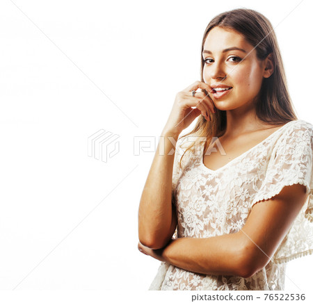 young pretty blonde hair woman happy smiling isolated on white background, lifestyle people concept young pretty blonde hair woman happy smiling isolated on white background, lifestyle people concept 76522536