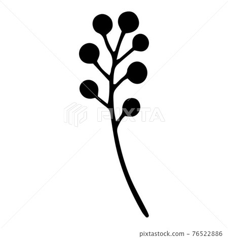Christmas berry branch icon, hand drawn and outline style Christmas berry branch icon, hand drawn and outline style 76522886