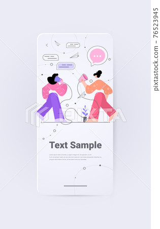 businesswomen speaking by deaf phone or can telephone women using tin jars connected with rope communication businesswomen speaking by deaf phone or can telephone women using tin jars connected with rope communication 76523945