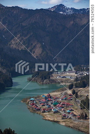 Tadami Line running near Tadami Village Tadami Line running near Tadami Village 76524503