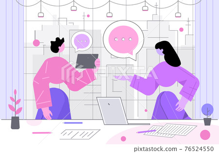 businesspeople discussing during meeting online communication teammwork concept 76524550