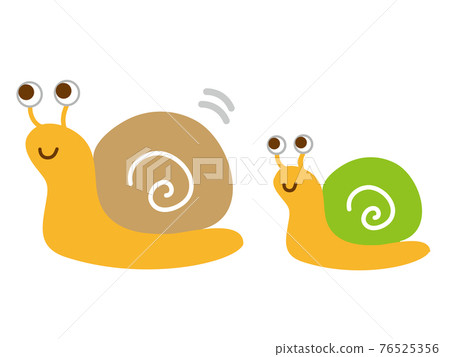 Snail parent and child illustration / white background 76525356