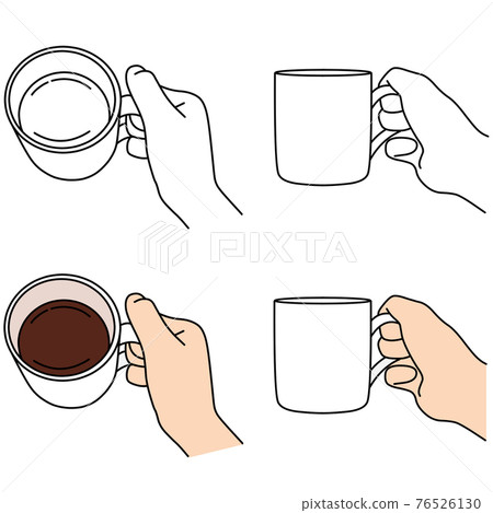 Illustration of a hand holding a glass 76526130