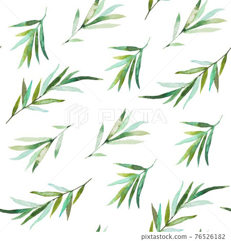 Seamless pattern with olive branches and... - Stock Illustration ...