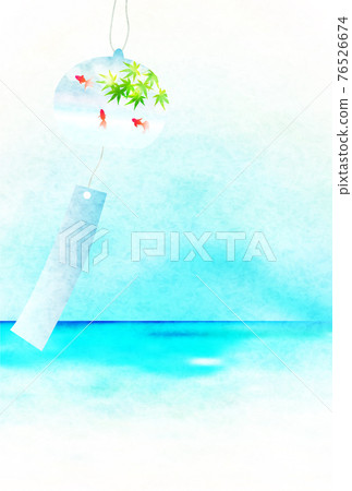 Wind chime goldfish summer greetings background Wind chime goldfish summer greetings background 76526674